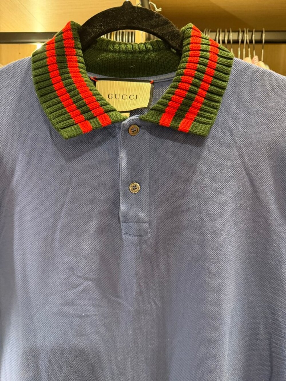 Gucci Blue Future Modern Embroidered Polo Shirt Men's L